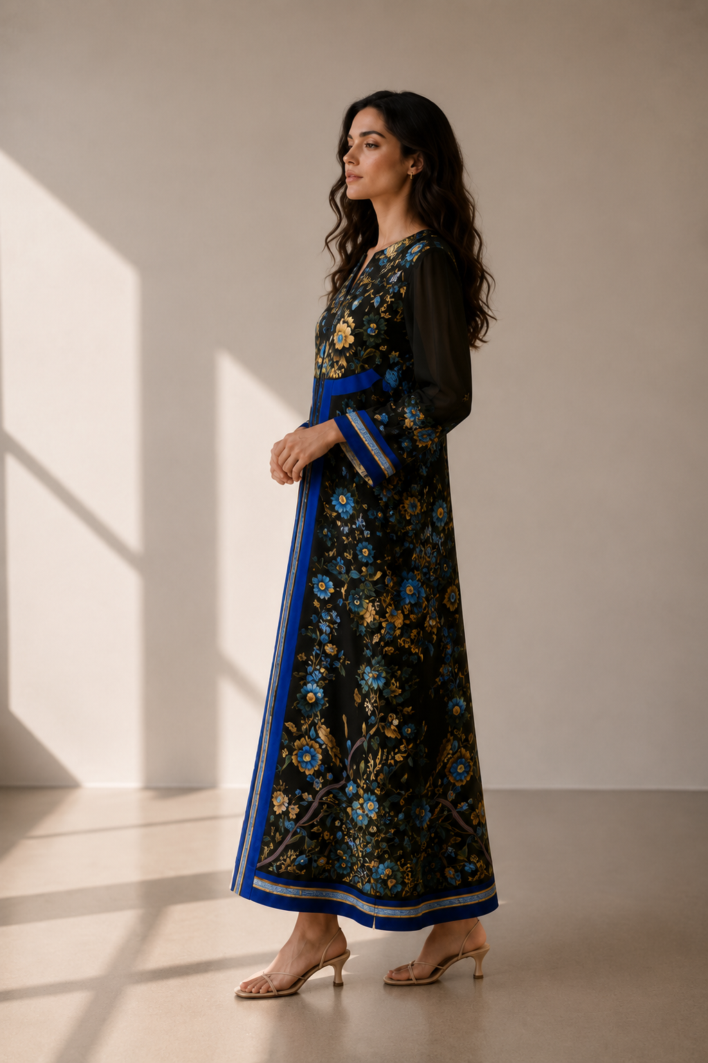 Black Bloom Kaftan