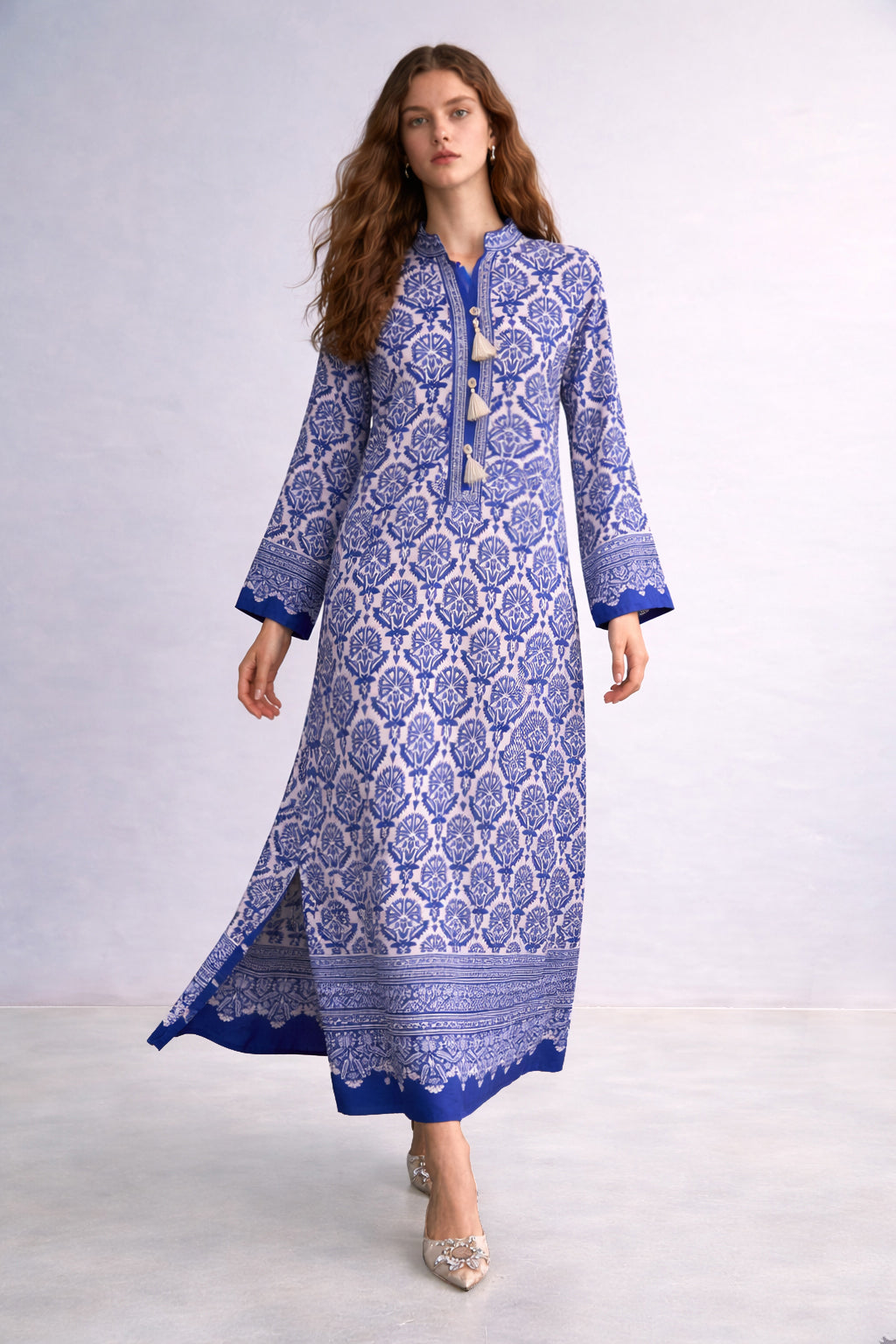 Ivory Blue Kaftan
