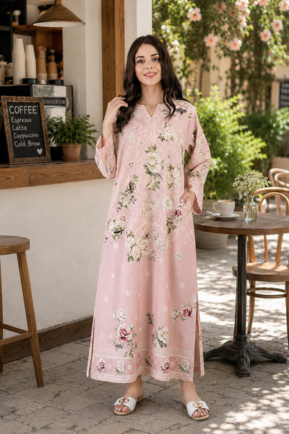 Floral Blush Kaftan - 01