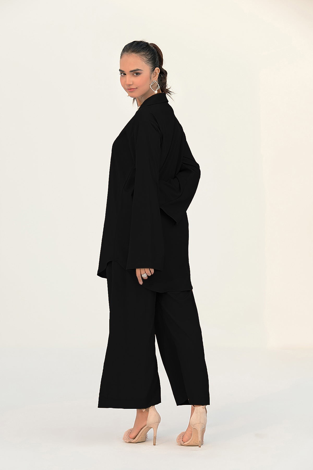 Black Crepe Co Ord Set- 010