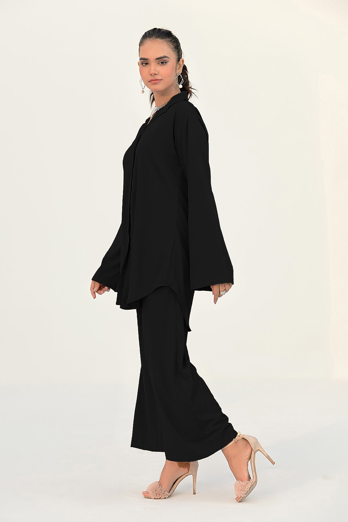 Black Crepe Co Ord Set- 010