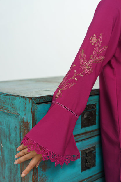 Mauve Embroidered Co Ord Set